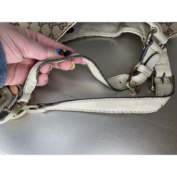 Gucci GG Canvas & Leather Charlotte Medium Shoulder Bag Monogram Hobo - Picture 7 of 16
